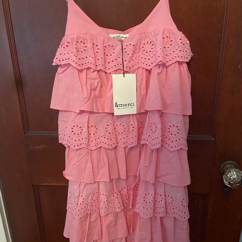 Pink Ruffle Mini Dress